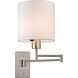Carson 15 inch 75 watt Brushed Nickel Swingarm Sconce Wall Light in Standard