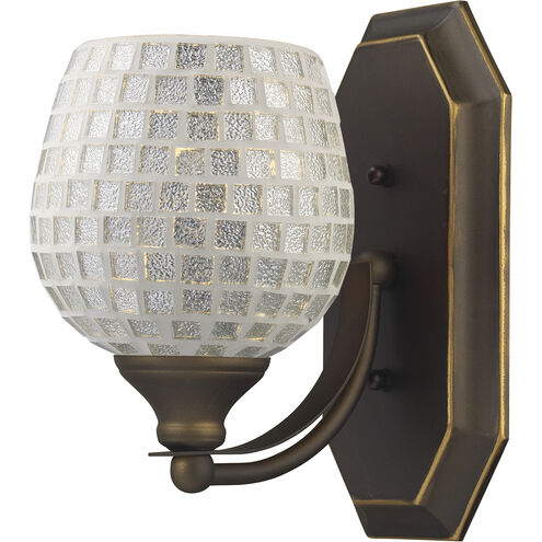 Mix-N-Match 1 Light 8 inch Aged Bronze Vanity Light Wall Light in Silver, Incandescent