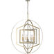 Geosphere 7 Light 36 inch Polished Nickel with Parisian Gold Leaf Chandelier Ceiling Light