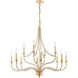 La Rochelle 12 Light 38 inch Parisian Gold Leaf Chandelier Ceiling Light