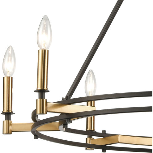 Talia 8 Light 38 inch Oil Rubbed Bronze with Satin Brass Chandelier Ceiling Light