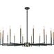 Livingston 16 Light 52 inch Matte Black with Satin Brass Chandelier Ceiling Light