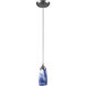 Milan 1 Light 3 inch Satin Nickel with Mountain Mini Pendant Ceiling Light in Mountain Glass, Incandescent