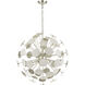 Modish 8 Light 28 inch Matte White with Silver Leaf Chandelier Ceiling Light
