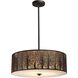 Woodland Sunrise 5 Light 24 inch Aged Bronze Chandelier Ceiling Light in Incandescent
