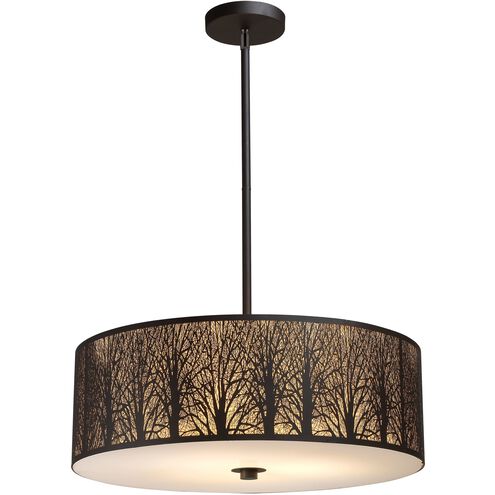 Woodland Sunrise 5 Light 24 inch Aged Bronze Chandelier Ceiling Light in Incandescent