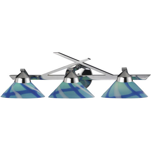 Refraction LED 25 inch Polished Chrome Vanity Light Wall Light in Carribean