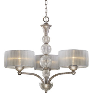 Alexis 3 Light 25 inch Antique Silver Chandelier Ceiling Light