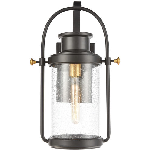 Wexford 1 Light 19 inch Matte Black with Brushed Brass Outdoor Sconce