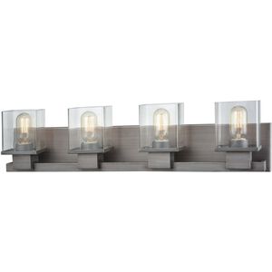 Hotelier 4 Light 30 inch Weathered Zinc Vanity Light Wall Light