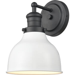 Haralson 1 Light 7 inch Charcoal with Enamel White Vanity Light Wall Light