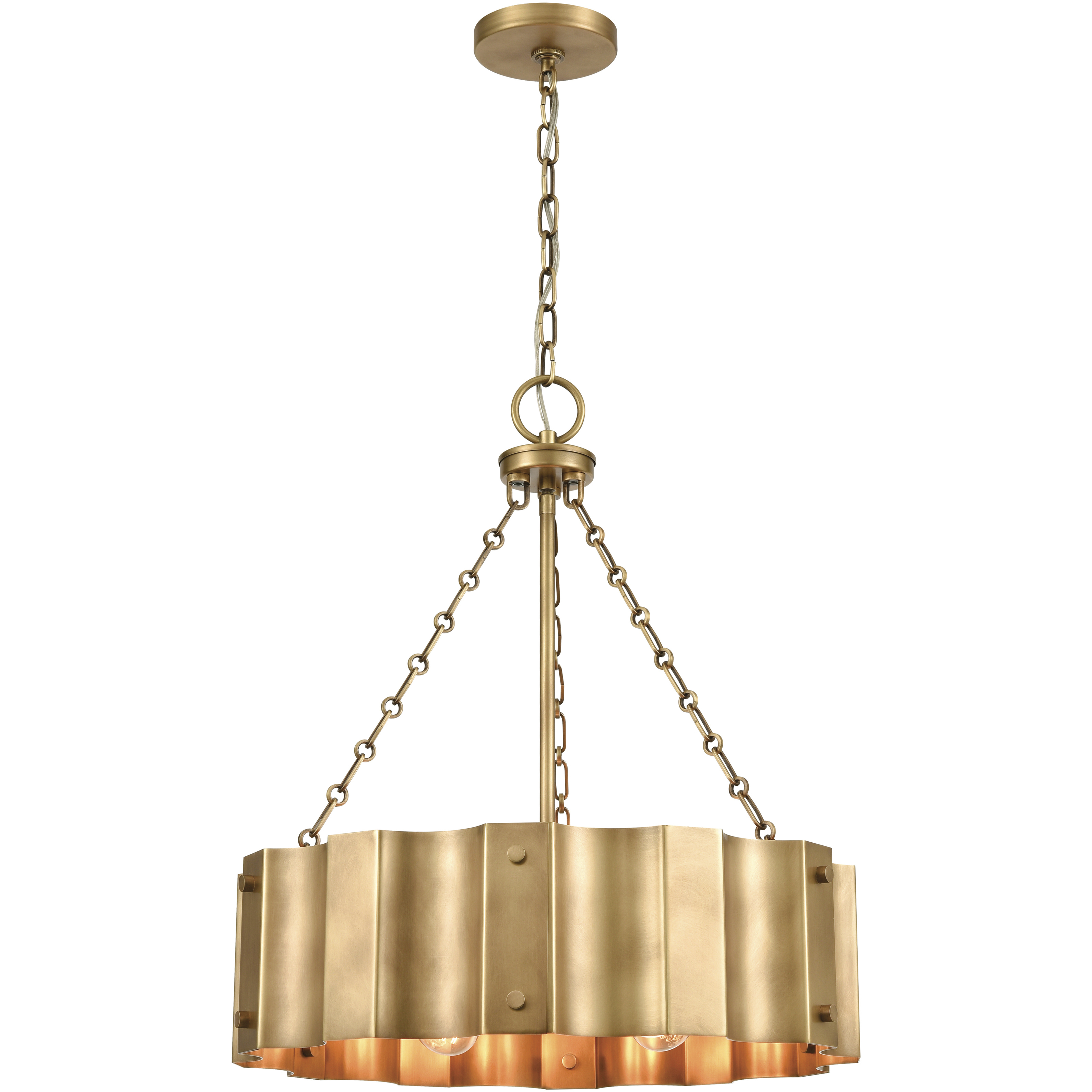 ELK 89067/4 Clausten 4 Light 21 inch Brass Chandelier Ceiling Light