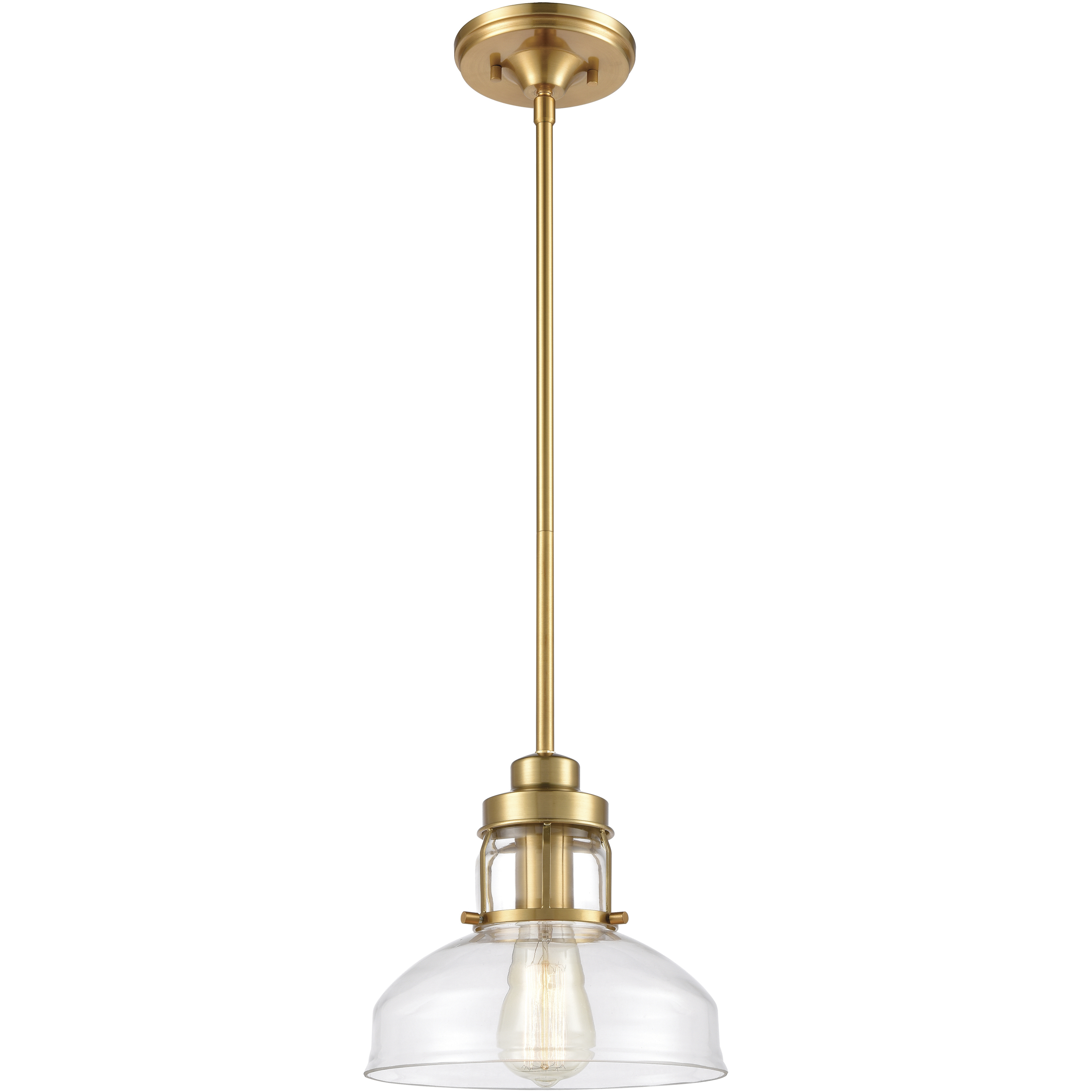 ELK 46575 1 Manhattan Boutique 1 Light 9 inch Brushed Brass Mini Pendant Ceiling Light