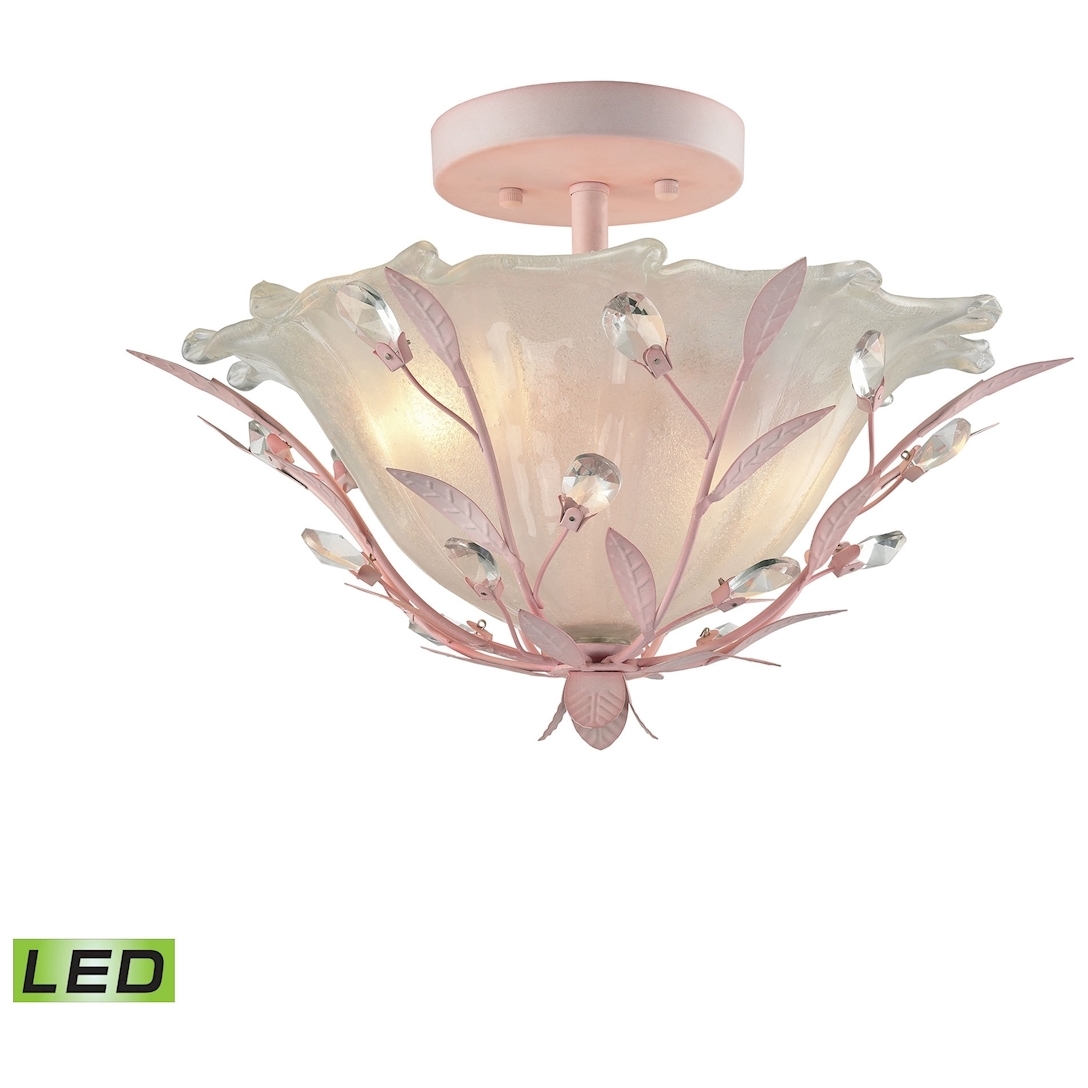 ELK 18151 2 LED Circeo LED 17 inch Light Pink Semi Flush Mount Ceiling Light