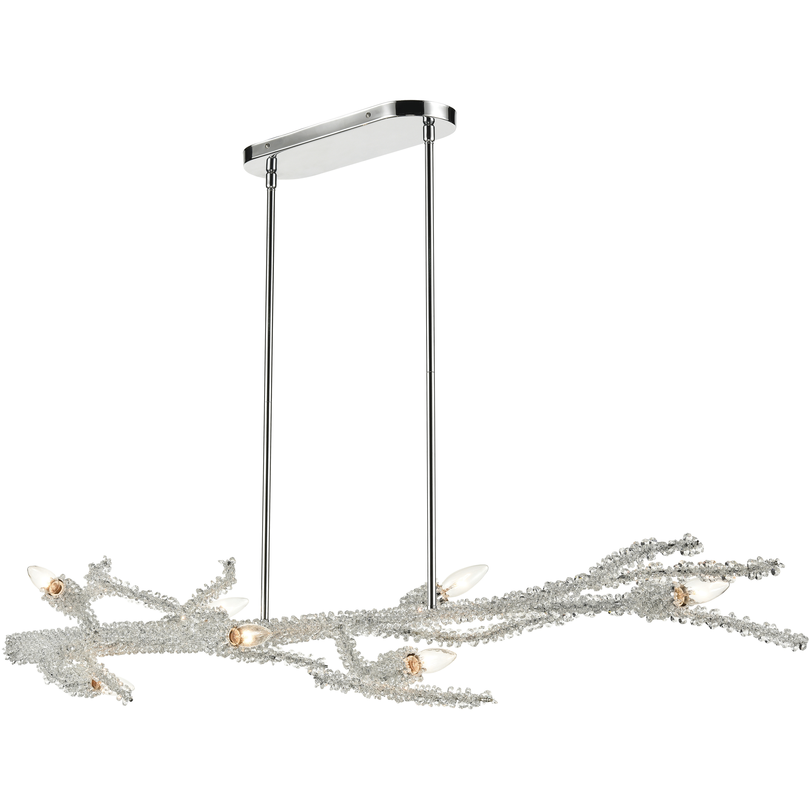 Winter s Spray 7 Light 53 inch Polished Chrome Linear Chandelier Ceiling Light