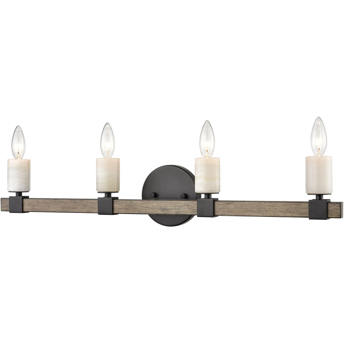 Stone Manor 4 Light 30 inch Matte Black with Aspen Vanity Light Wall Light