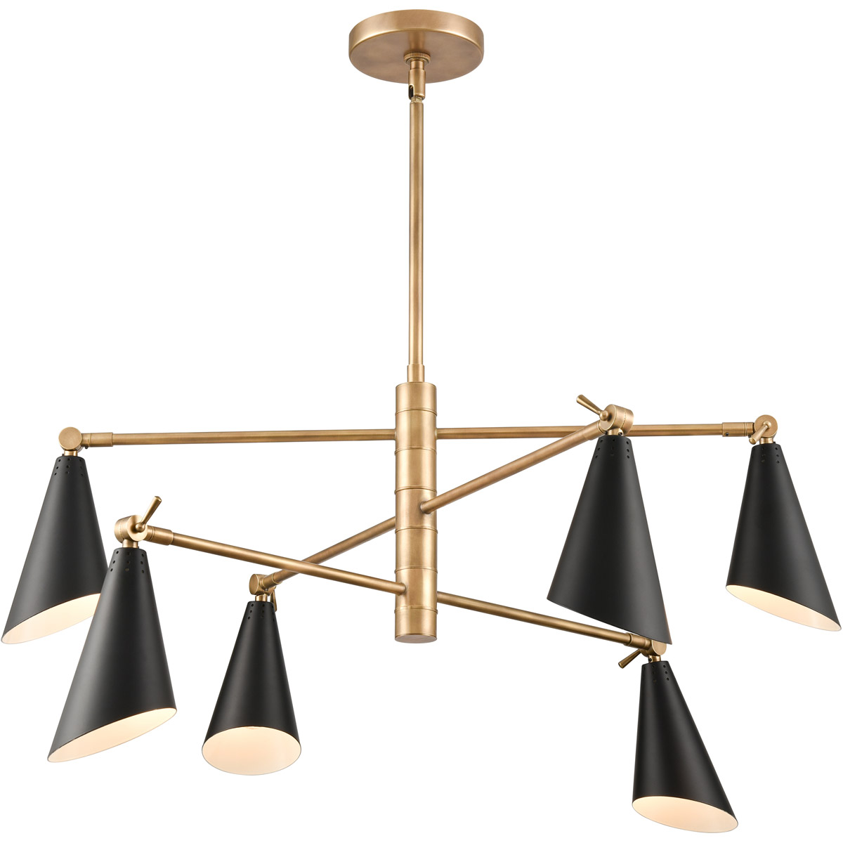 ELK 89217/6 Luca 6 Light 36 inch Natural with Matte Black